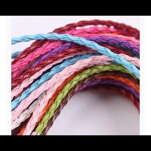 10 PCS Mixed Color Leather Lace Plaited Bracelet